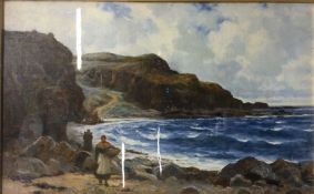 Richard Wane (1852–1904): A large gilt framed oil on canvas de