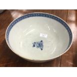 A large Chinese blue and white bowl.