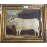 A reproduction framed canvas depicting livestock, after Hobart.