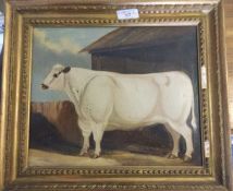 A reproduction framed canvas depicting livestock, after Hobart.