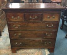 A Georgian mahogany six drawer chest.