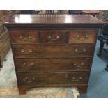 A Georgian mahogany six drawer chest.