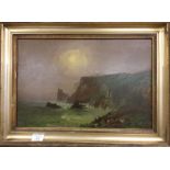 A Victorian gilt framed oil on canvas