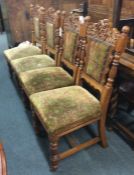 A set of four Edwardian carved chairs.