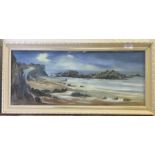 Jill Mickle (British): A framed oil painting of a rugged seasho