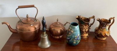 A quantity of copperware etc.