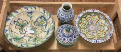 A collection of good Continental pottery bowls etc