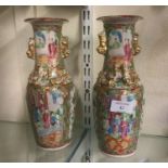 A pair of Canton vases.