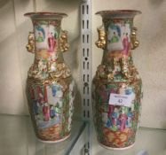 A pair of Canton vases.