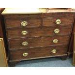 A Georgian mahogany chest of five drawers.