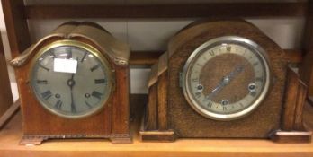 Two vintage mantle clocks.