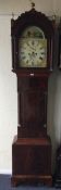 A mahogany cased Grandfather clock with painted di