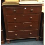 A Victorian chest of five drawers.