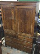 An oak linen press.