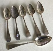 EXETER: A good matched set of six OE pattern silve