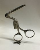 A pair of silver novelty grape scissors in the for