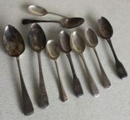 A group of various fiddle pattern and other silver