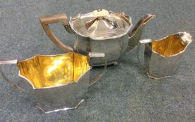 A good quality Georgian silver three piece tea ser