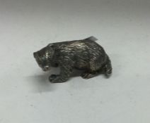 A heavy English silver figure of a beaver. Approx.