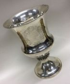 A large Victorian silver goblet with cast stem. Lo