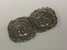 A finely pierced pair of silver buckles. Approx. 6