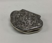 A heavy George IV silver hinged snuff box with cha