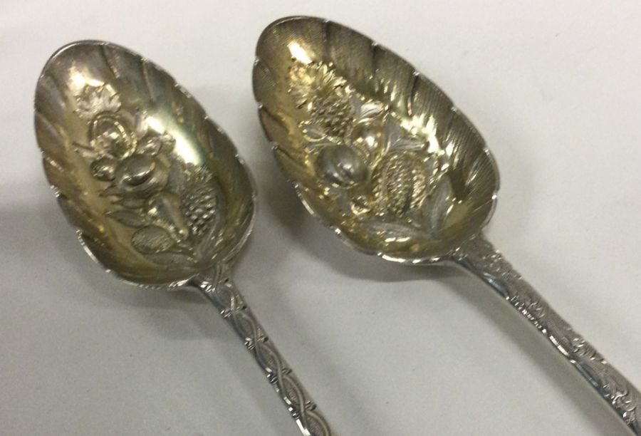 EDINBURGH: A heavy pair of George III silver berr - Image 2 of 2