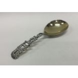 A heavy pierced Victorian silver caddy spoon. Lond