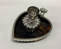 A rare Victorian silver and tortoiseshell chamber