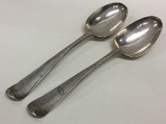 DUBLIN: A George III pair of silver spoons. 1783.