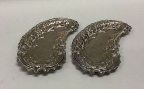 A pair of silver pierced dishes. Birmingham. Appro