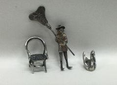 A selection of Chinese silver items to include a f