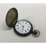 A heavy silver model of a pocket watch. Marked 835