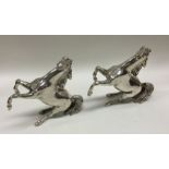 A heavy pair of Victorian cast silver figures of h