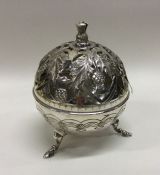 A fine quality silver string box decorated with th