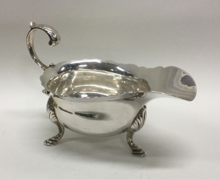 A good Georgian style heavy silver sauce boat with