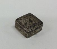 An engraved silver box. Marked to base. Approx. 7