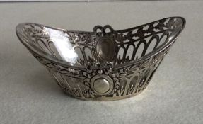 A Continental silver boat shaped bonbon dish with