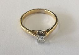 A good diamond brilliant cut single stone ring in