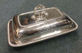 A rare rectangular George III silver entrée dish w