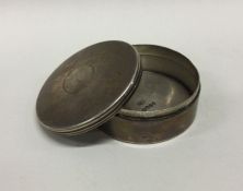 A Victorian silver circular box with lift-off lid.