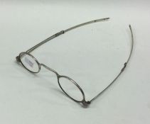 A rare pair of George III silver spectacles. Birmi