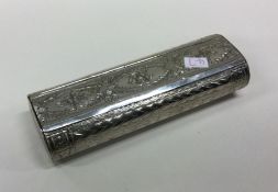 A heavy silver plated combination cigarette case w