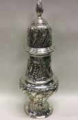 CHESTER: A massive heavy silver sugar caster with