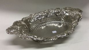 A finely chased pierced Victorian silver dish. Bir