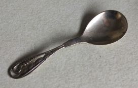 GEORG JENSEN: A good silver preserve spoon of typi