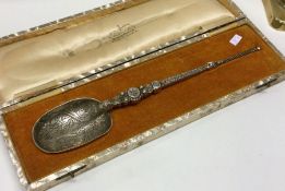 A cased silver Coronation spoon. London 1936. By S