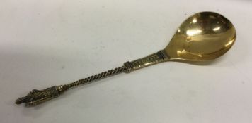 A heavy silver gilt apostle spoon. Approx. 60 gram