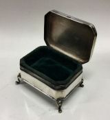 A silver hinged jewellery box. Birmingham 1939. A