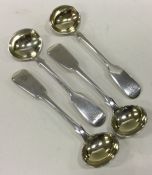 EXETER: A good set of four fiddle pattern silver s